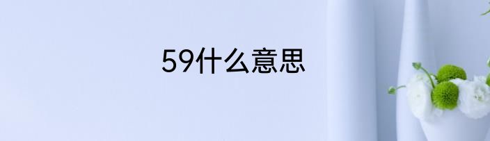 59什么意思