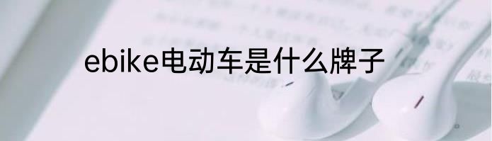 ebike电动车是什么牌子