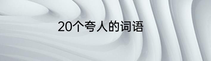 20个夸人的词语
