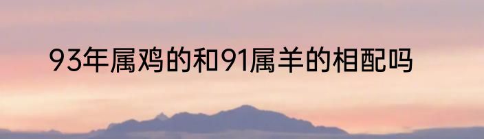 93年属鸡的和91属羊的相配吗