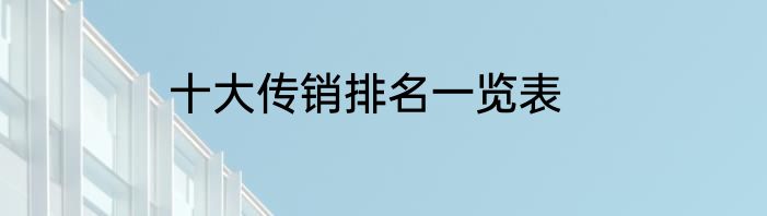 十大传销排名一览表