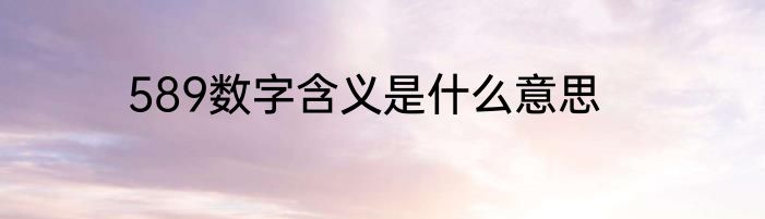589数字含义是什么意思