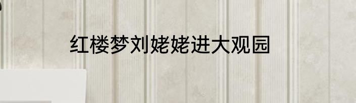 红楼梦刘姥姥进大观园