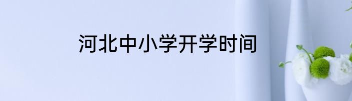 河北中小学开学时间