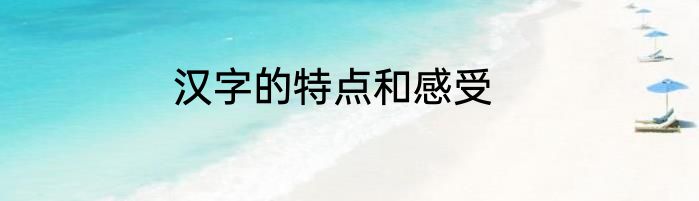 汉字的特点和感受