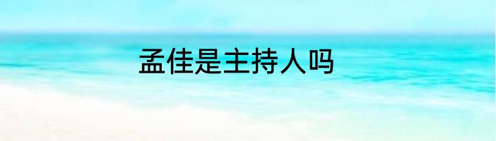 孟佳是主持人吗