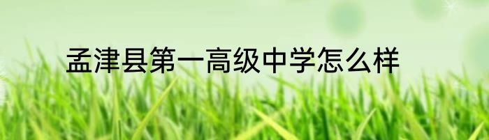 孟津县第一高级中学怎么样