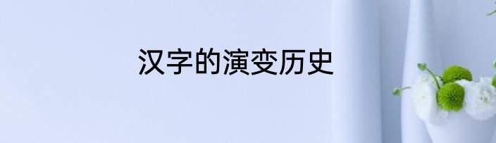 汉字的演变历史