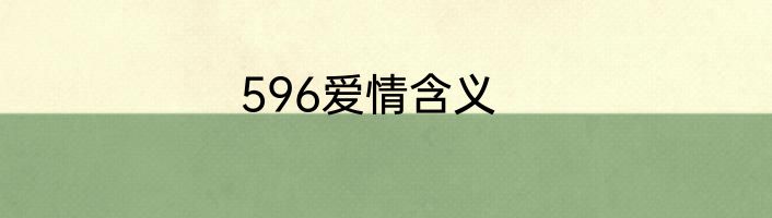 596爱情含义