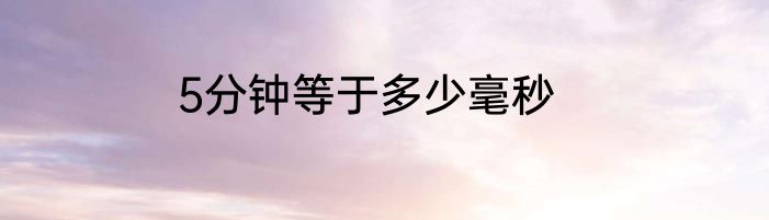 5分钟等于多少毫秒