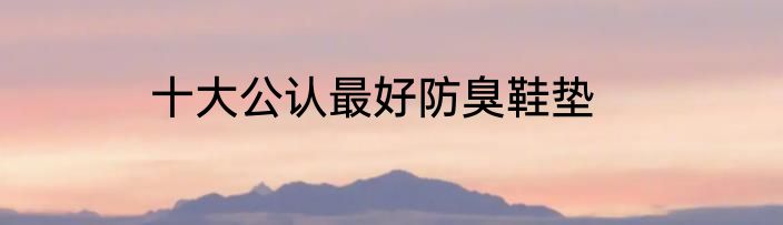 十大公认最好防臭鞋垫