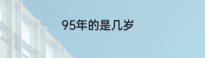 95年的是几岁