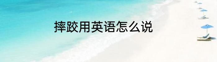 摔跤用英语怎么说