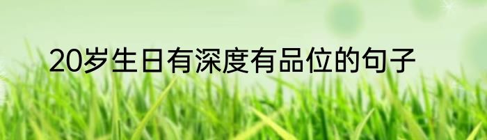 20岁生日有深度有品位的句子