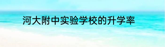 河大附中实验学校的升学率