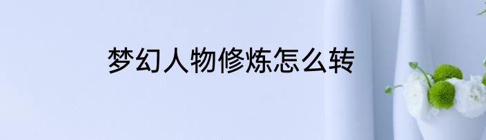 梦幻人物修炼怎么转