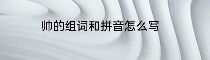 帅的组词和拼音怎么写