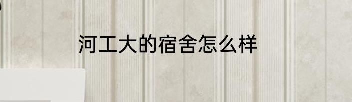 河工大的宿舍怎么样