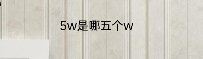 5w是哪五个w