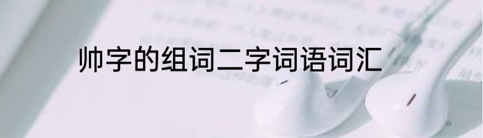 帅字的组词二字词语词汇