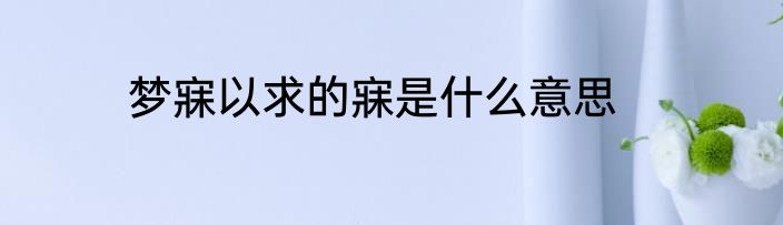 梦寐以求的寐是什么意思