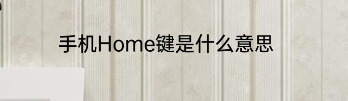 手机Home键是什么意思