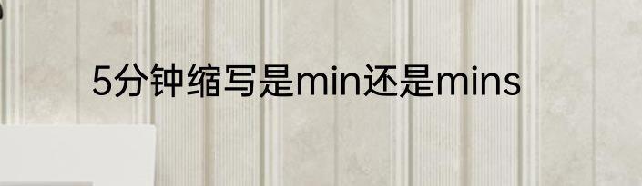 5分钟缩写是min还是mins
