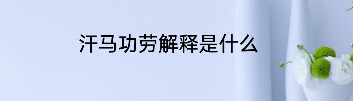 汗马功劳解释是什么