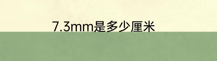 7.3mm是多少厘米