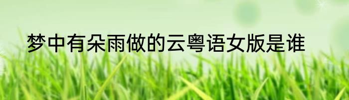 梦中有朵雨做的云粤语女版是谁