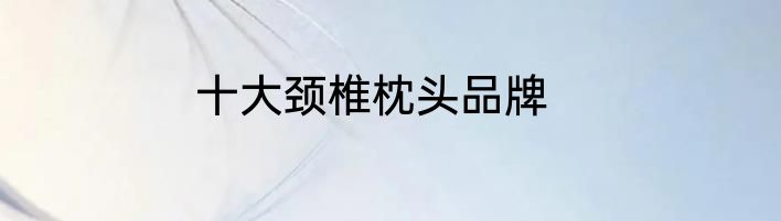 十大颈椎枕头品牌