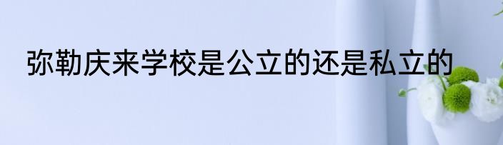 弥勒庆来学校是公立的还是私立的