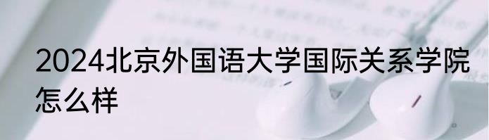 2024北京外国语大学国际关系学院怎么样