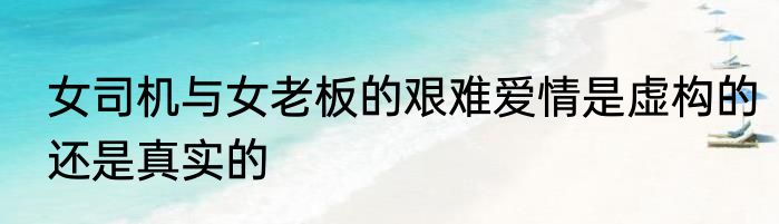 女司机与女老板的艰难爱情是虚构的还是真实的