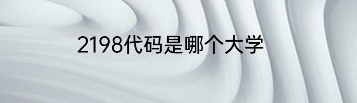 2198代码是哪个大学