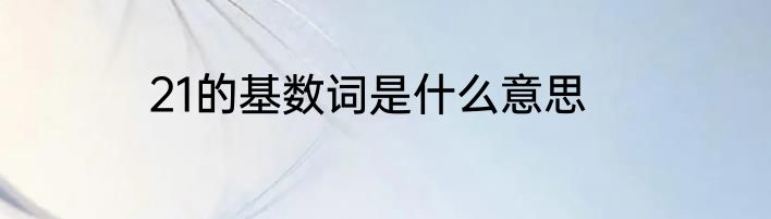 21的基数词是什么意思