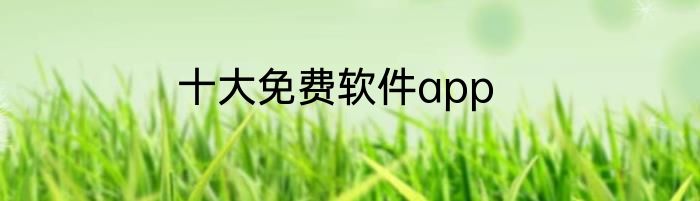 十大免费软件app