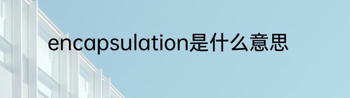 encapsulation是什么意思