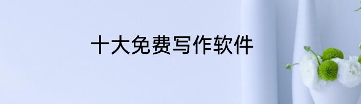 十大免费写作软件