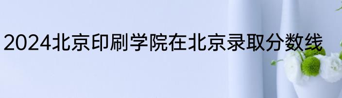 2024北京印刷学院在北京录取分数线