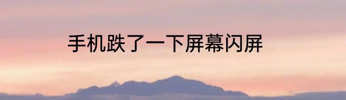 手机跌了一下屏幕闪屏