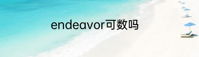 endeavor可数吗