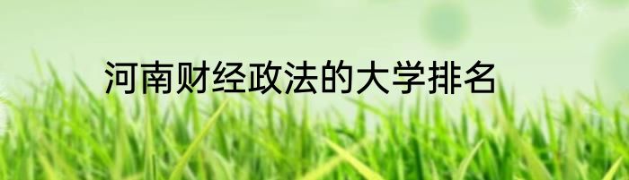 河南财经政法的大学排名