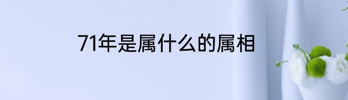 71年是属什么的属相