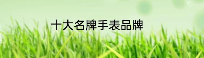 十大名牌手表品牌
