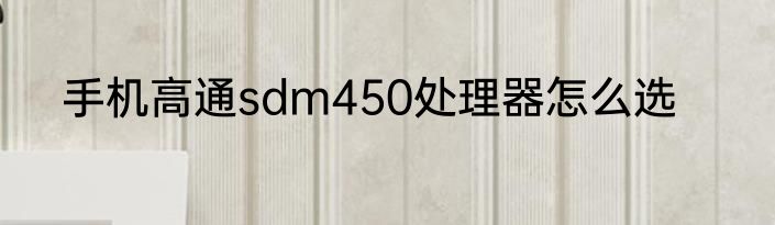 手机高通sdm450处理器怎么选