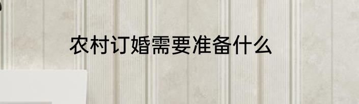 农村订婚需要准备什么