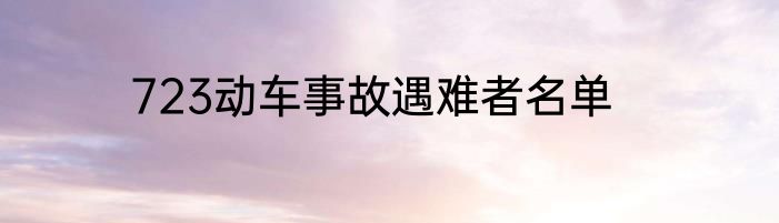 723动车事故遇难者名单