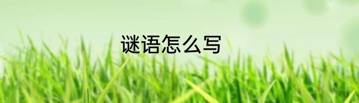 谜语怎么写