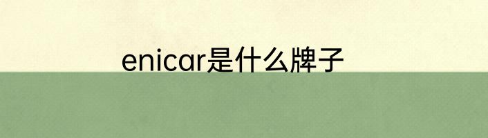 enicar是什么牌子